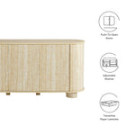 Overture 3-Door Oval Faux Travertine Sideboard by Modway