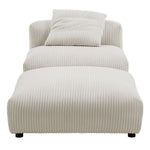 Solace Modular Corduroy Upholstered Armless Chair and Ottoman Set by Modway