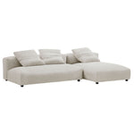 Solace 2-Piece Modular Corduroy Upholstered Sectional Sofa with Chaise