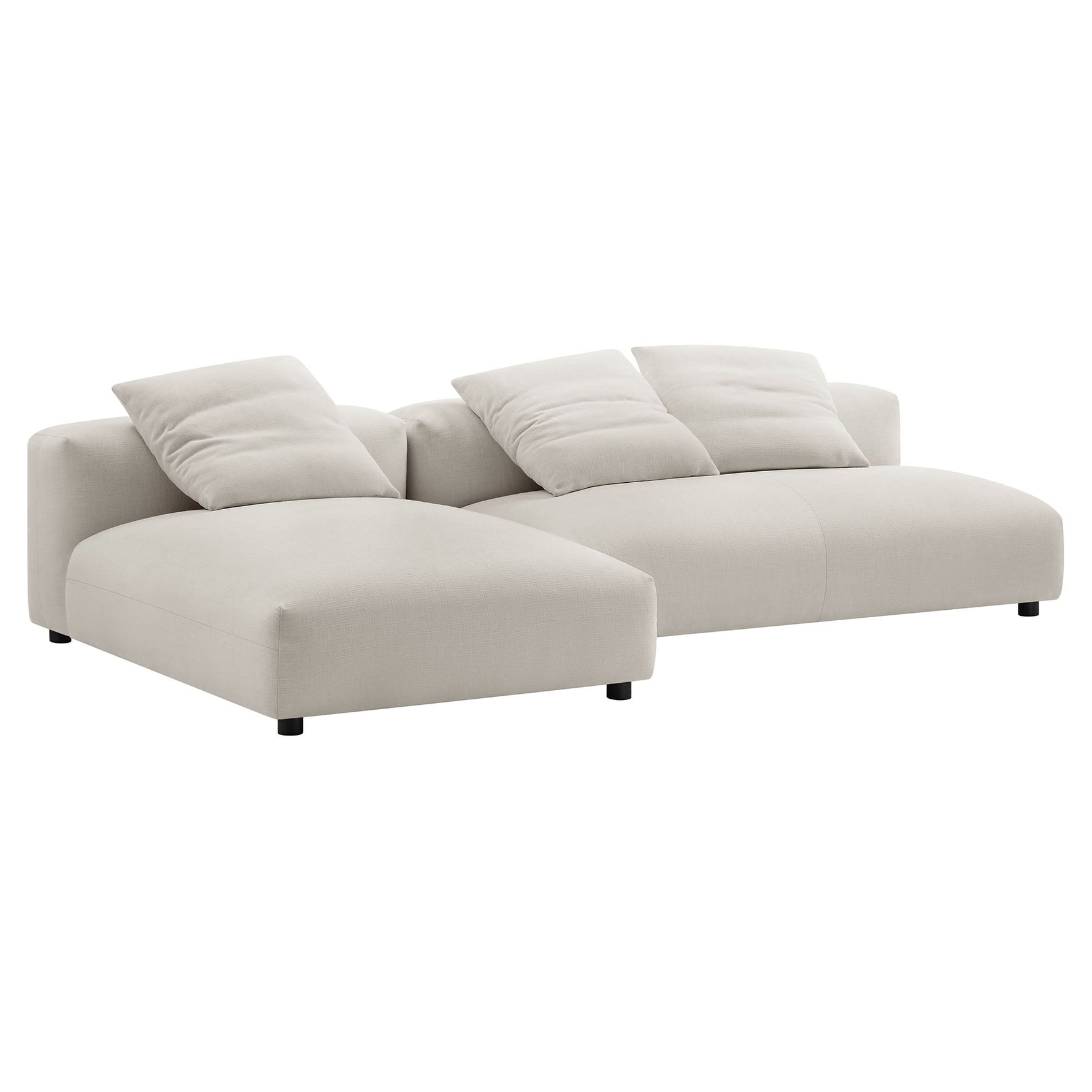 Solace 2-Piece Modular Upholstered Fabric Sectional Sofa with Chaise by Modway