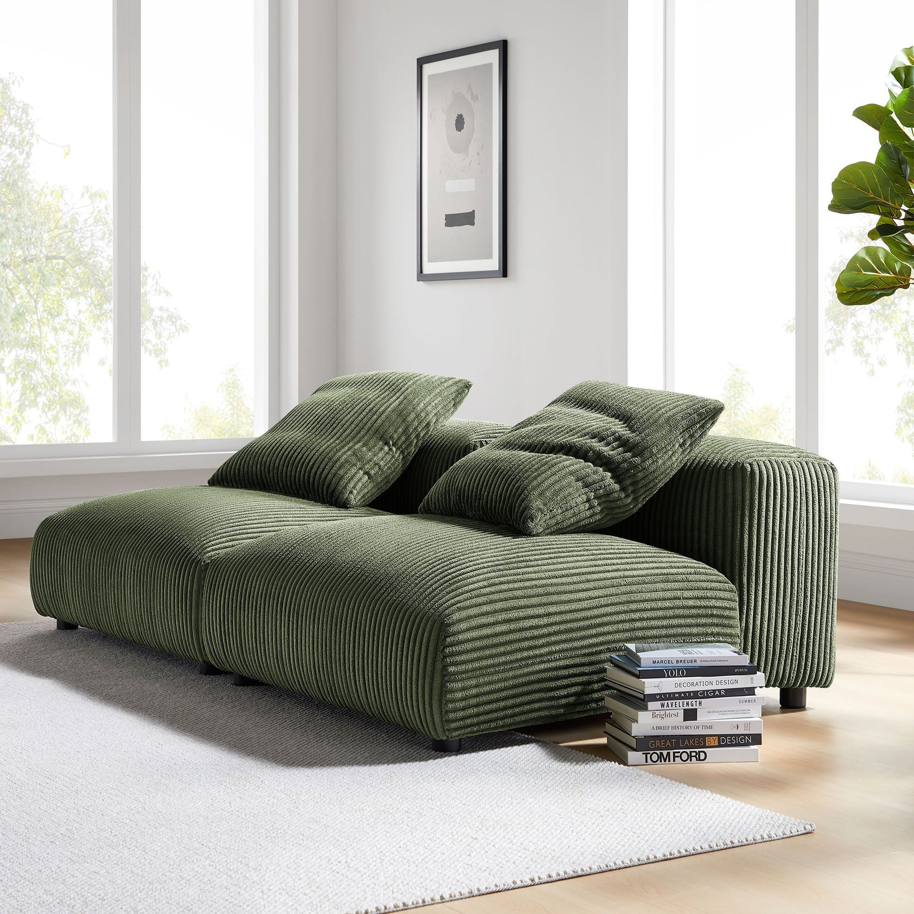 Solace 2-Piece Modular Corduroy Upholstered Sofa by Modway