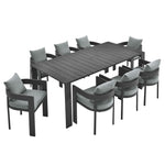 Tahoe 9-Piece Outdoor Patio Aluminum Dining Set by Modway