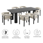 Nautica 7-Piece Rectangular Outdoor Patio Aluminum Dining Table and Chairs Set by Modway