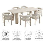 Nautica 7-Piece Rectangular Outdoor Patio Aluminum Dining Table and Chairs Set by Modway