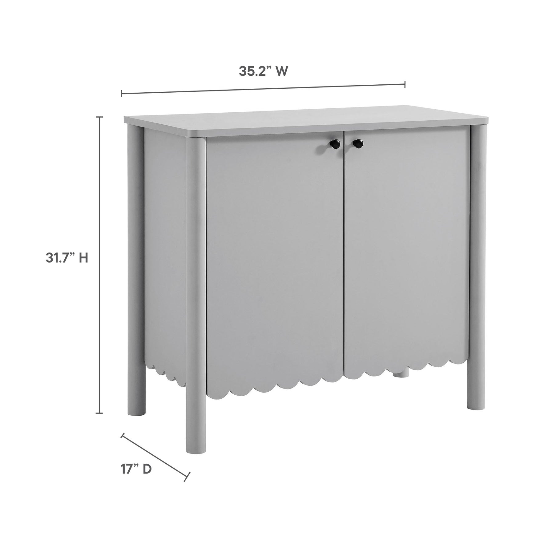 Emmeline 35" 2-Door Scalloped Sideboard Cabinet by Modway