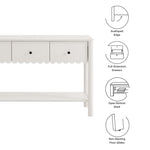 Emmeline 3-Drawer Scalloped Console Table by Modway