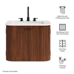 Zia 24" Wall-Mount Bathroom Vanity with Marble Sink by Modway