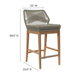 Wellspring 3-Piece Outdoor Patio Teak Wood Bar Set by Modway