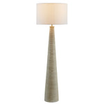 Saylor Carved Ribbed Wood Floor Lamp with Drum Shade by Modway