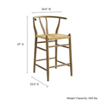 Amish Wood Counter Stool by Modway