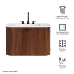 Zia 30" Wall-Mount Bathroom Vanity with Marble Sink