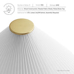 Jessica Wooden Base Table Lamp With Pleated Fabric Shade by Modway