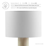 Zenith Travertine Table Lamp with Fabric Drum Shade by Modway