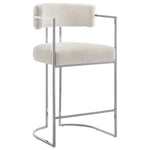 Huron Curved Back Fabric and Metal Counter Stool by Modway