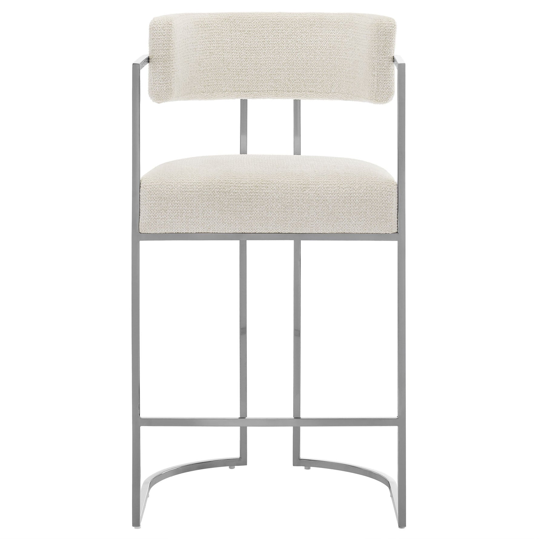 Huron Curved Back Fabric and Metal Counter Stool by Modway
