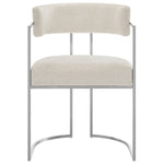 Huron Curved Back Fabric and Metal Dining Accent Chair