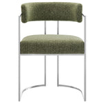 Huron Curved Back Fabric and Metal Dining Accent Chair