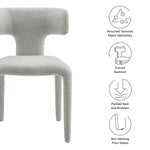 Stellan Curved Back Boucle Upholstered Dining Chair Set of 2
