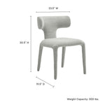 Stellan Curved Back Boucle Upholstered Dining Chair Set of 2