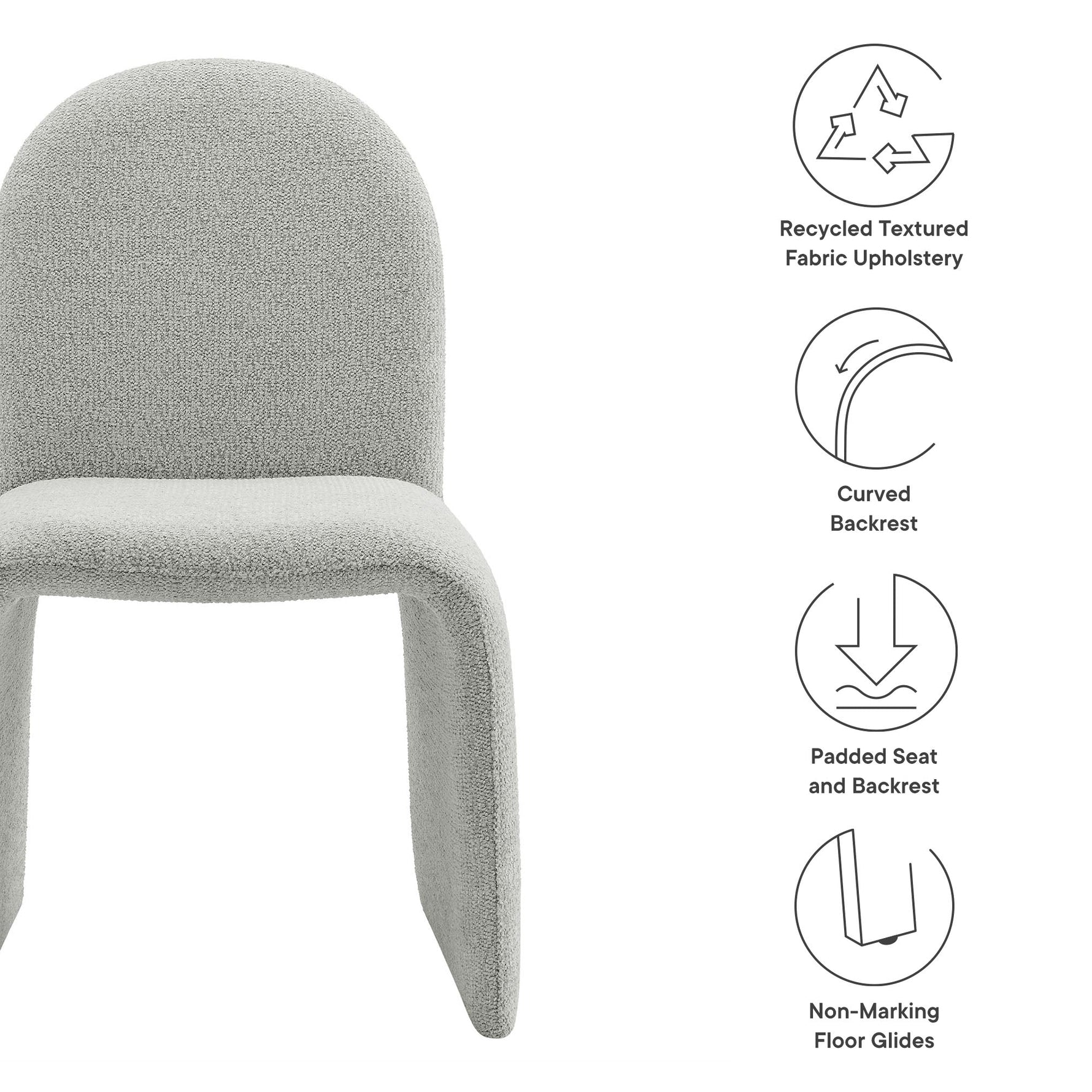 Junia Boucle Upholstered Armless Dining Chair by Modway