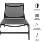 Tahoe Outdoor Patio Mesh and Aluminum Chaise Lounge by Modway