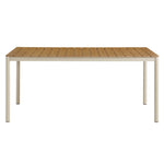 Finn 71" Outdoor Patio Aluminum Dining Table with Faux Wood Top