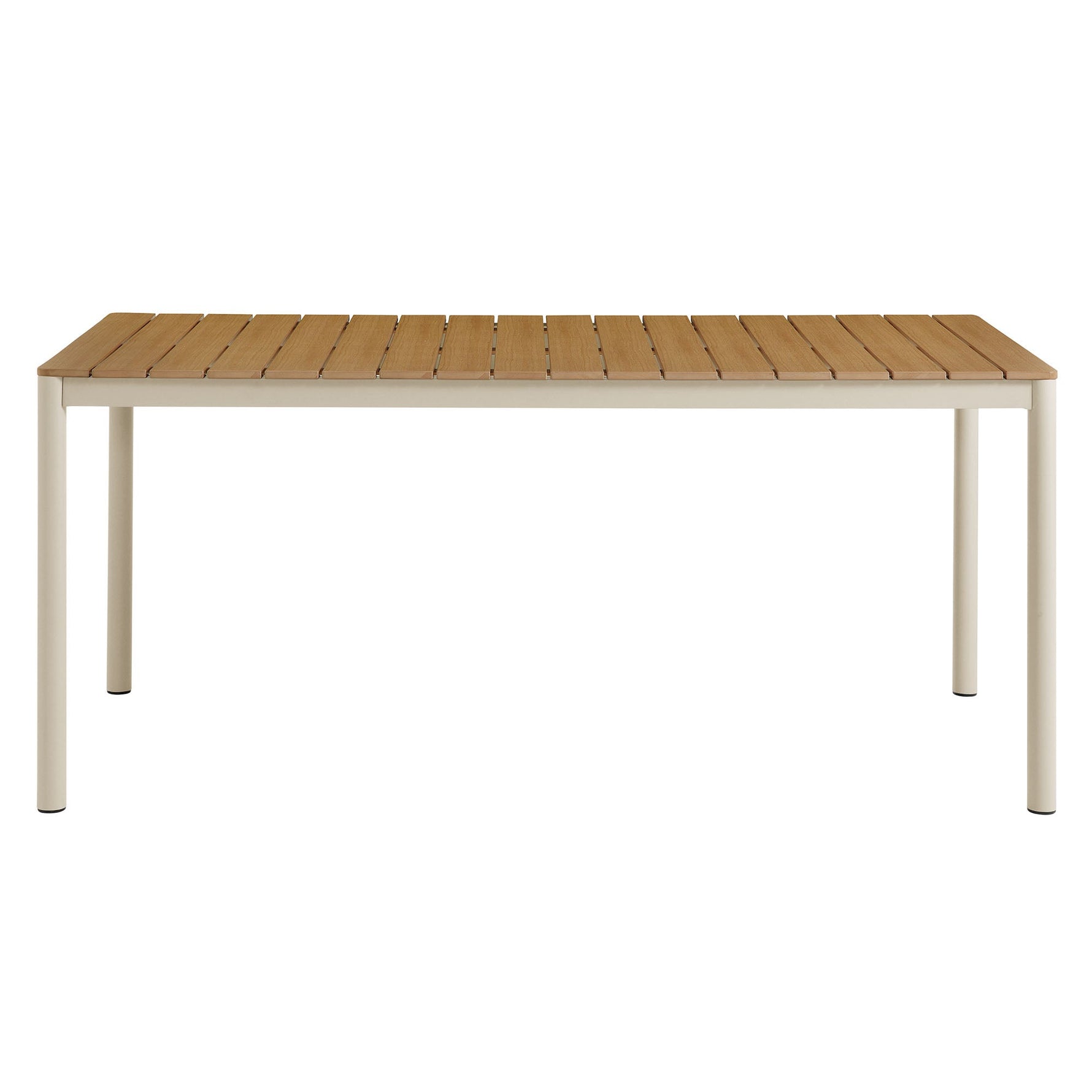 Finn 71" Outdoor Patio Aluminum Dining Table with Faux Wood Top