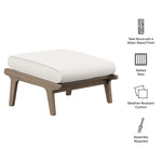Saratoga Outdoor Patio Teak Ottoman by Modway