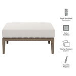 Northlake Outdoor Patio Teak Ottoman by Modway