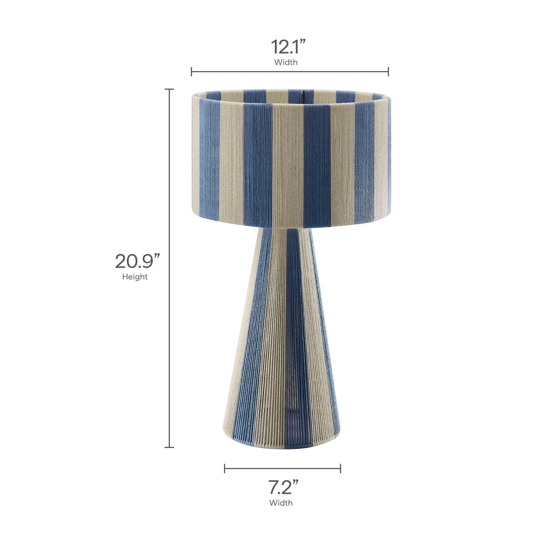 Renae Handwoven Cotton Thread Striped Table Lamp by Modway