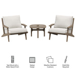 Saratoga 3-Piece Outdoor Patio Teak Wood Furniture Set