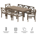 Northlake 9-Piece Outdoor Patio Teak Wood Dining Set by Modway