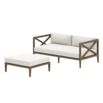 Northlake Outdoor Patio Teak Wood Loveseat and Ottoman Set by Modway