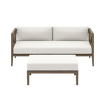 Northlake Outdoor Patio Teak Wood Loveseat and Ottoman Set by Modway
