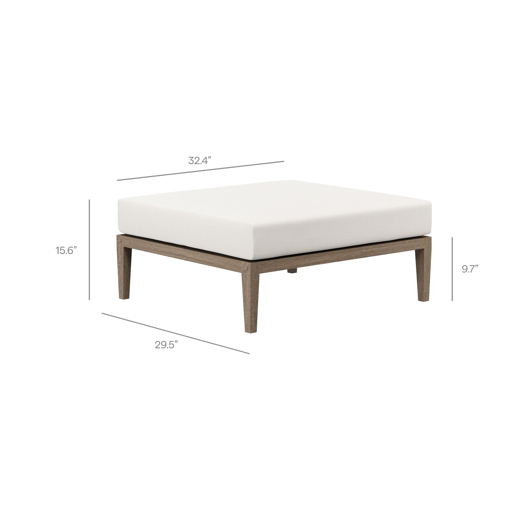 Northlake Outdoor Patio Teak Wood Loveseat and Ottoman Set by Modway
