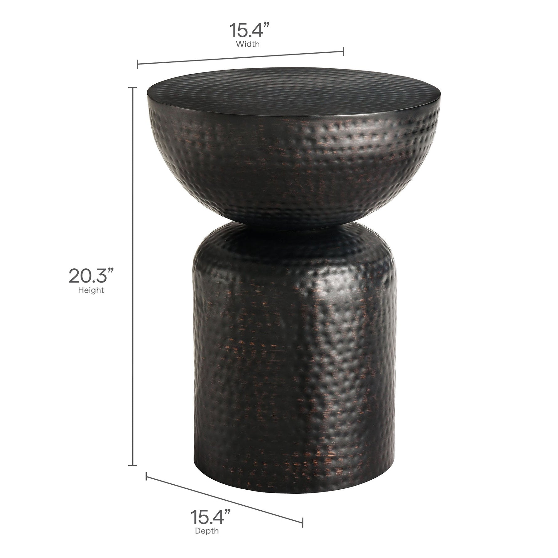 Mella Metal Hammered Side Table by Modway