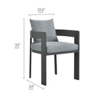 Tahoe 9-Piece Outdoor Patio Aluminum Dining Set with Extendable Table by Modway