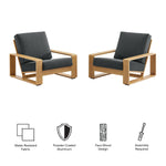 Lirienne Outdoor Patio Aluminum Faux Wood Armchairs Set of 2 by Modway