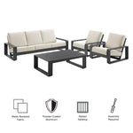 Lirienne 4-Piece Outdoor Patio Aluminum Furniture Set by Modway