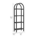 Vexley 72 Inch Tall Narrow Arched Bookshelf by Modway