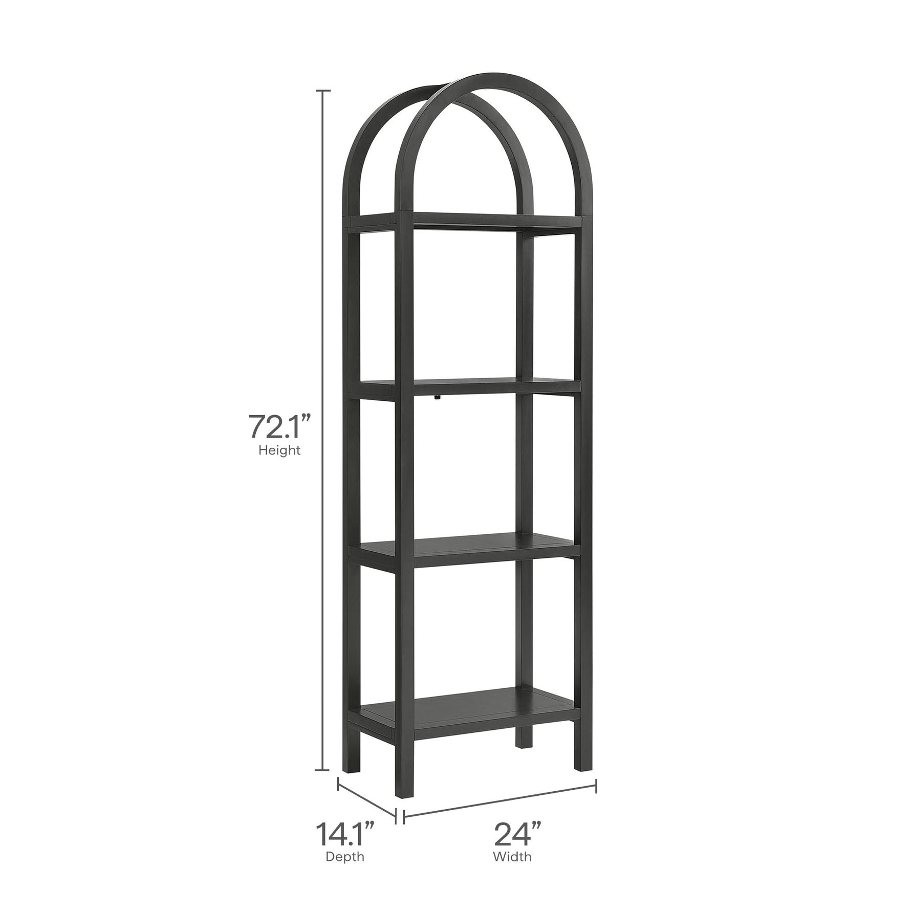 Vexley 72 Inch Tall Narrow Arched Bookshelf by Modway