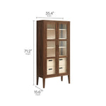 Nell 71" Glass Door Tall Display Storage Cabinet by Modway