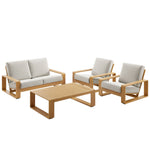 Lirienne 4-Piece Outdoor Patio Aluminum Faux Wood Furniture Set by Modway