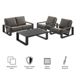 Lirienne 4-Piece Outdoor Patio Aluminum Furniture Set by Modway