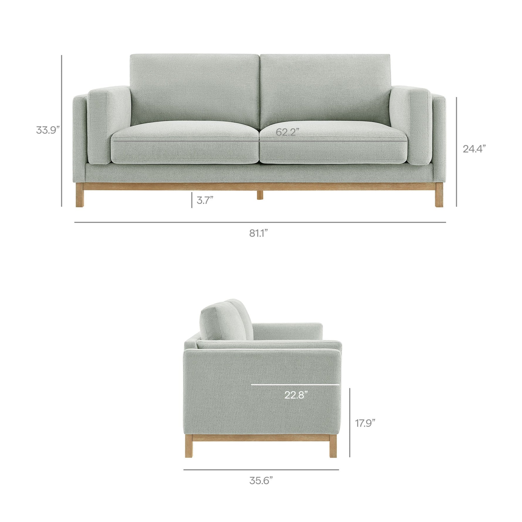 Roscoe 81 Inch Fabric Sofa by Modway