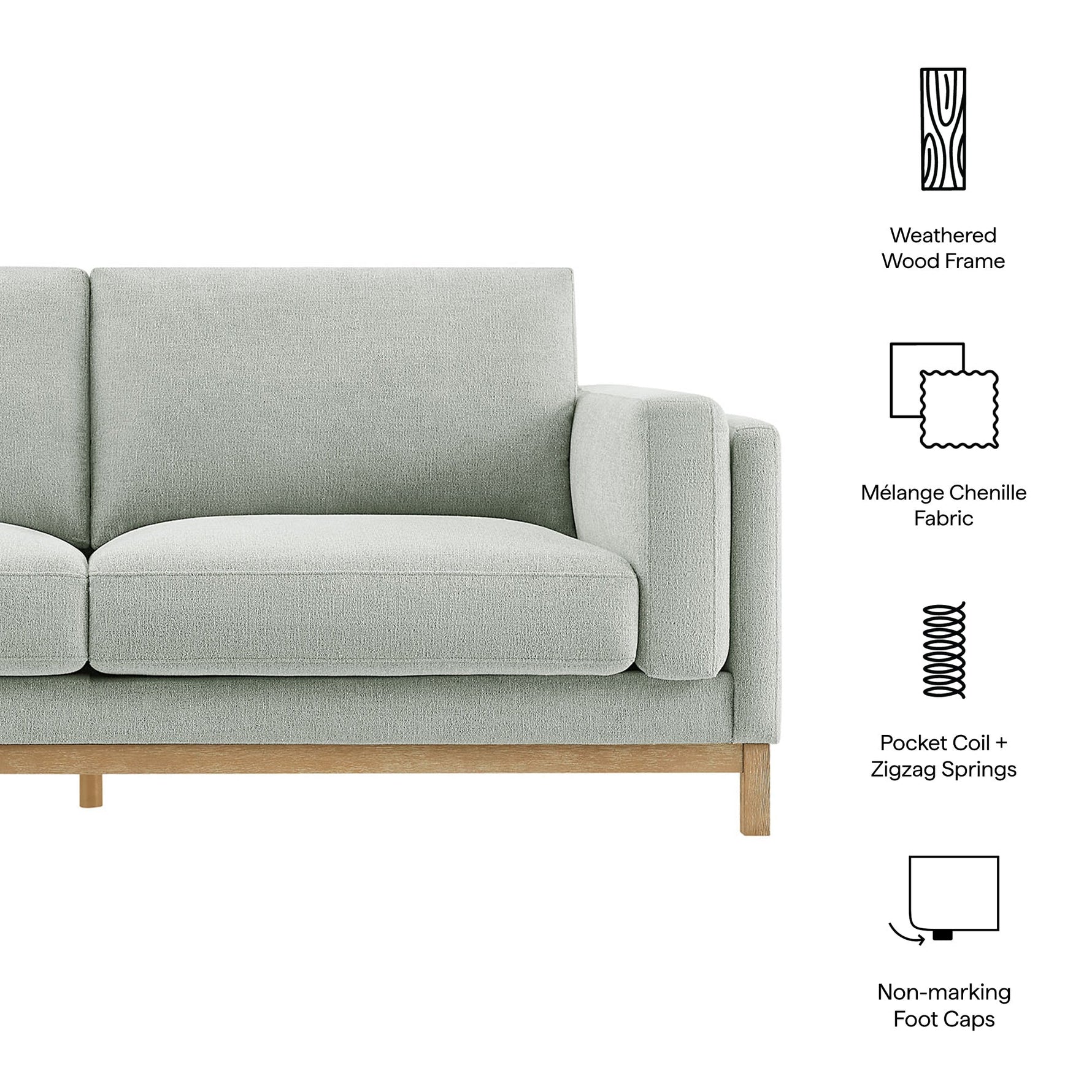 Roscoe 81 Inch Fabric Sofa by Modway