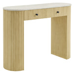 Caldera 42" Curved Solid Wood and Marble Console Table by Modway