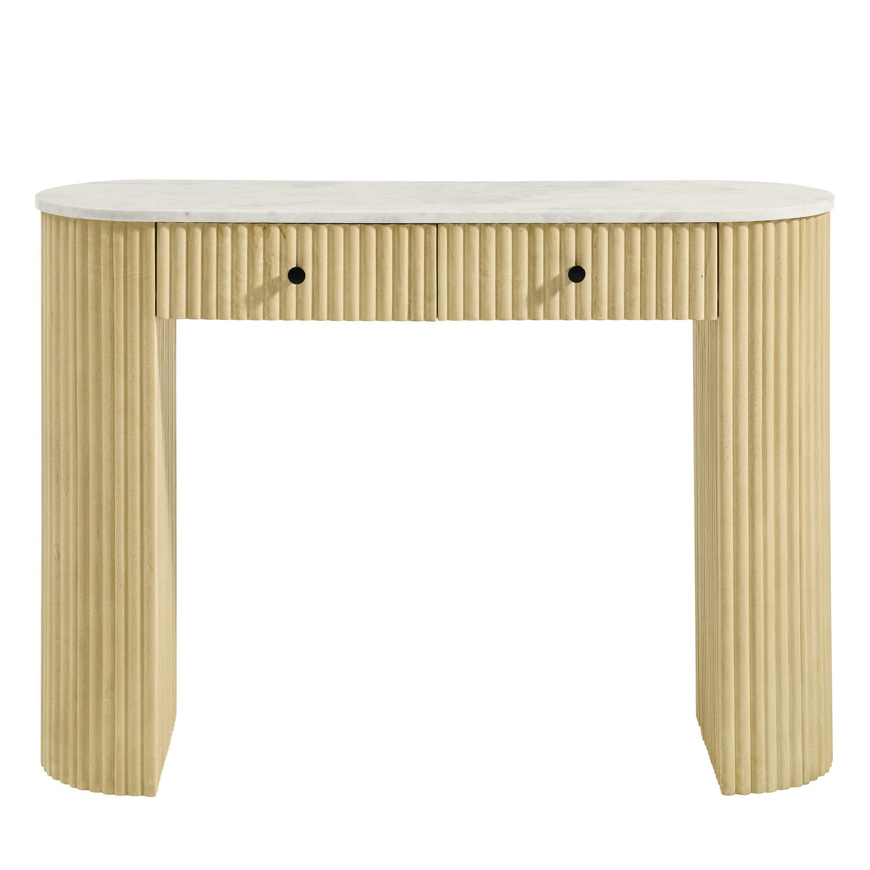 Caldera 42" Curved Solid Wood and Marble Console Table by Modway
