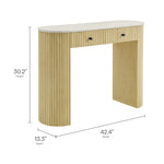 Caldera 42" Curved Solid Wood and Marble Console Table by Modway