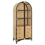 Jane 71 Inch Tall Arched Natural Rattan Bookshelf by Modway